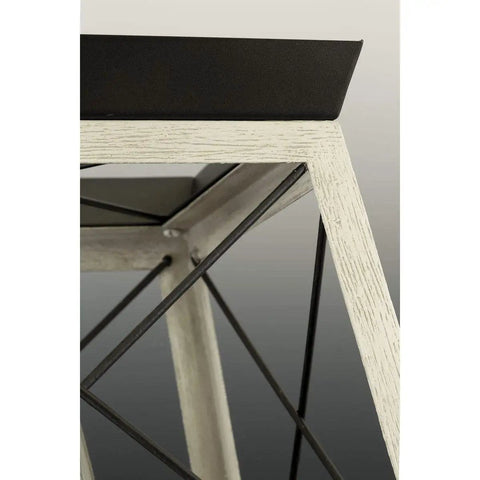 Close-up of Dope Modern 1 Light Ceiling Flush Mount in graphite finish showing metal and wood detail, 9.5 x 9.5 inch.