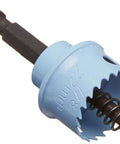 Blue Bosch HTW78 7/8 in Edge hole saw with hex shank.