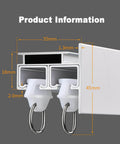 Cross-section of Premium Aluminum Ceiling Mount Curtain Rail With Double Groove Blackout Track showing dimensions