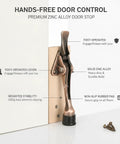 Foot Activated Door Stop With Weighted Zinc Alloy Base For Hands Free Entry Fits Standard Interior Doors Ideal For Home Office And Hotel Use Durable Floor Holder For Easy Access against wall