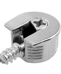 Top Rated Thread Cam Lock Cabinet Shelf Brackets With Tight Grip Stud Pins Silver Finish For Wooden Furniture And Closet Doors Built Tough Hardware Heavy Duty Hold Pack Of Ten close-up of zinc alloy cam lock with threaded pin.
