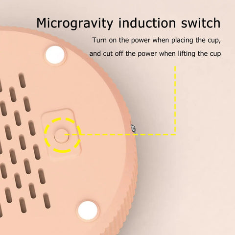 Microgravity induction switch on Dual Temp Smart Coffee Mug Warmer With Gravity Touch Sensor and Automatic Power Cut Locks In That Daily Heat Straight Up For Your Desk.