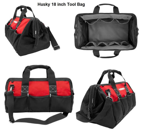 Red Tool Bag Set With 18 Inch, 15 Inch, And 12 Inch Bags, Zippered Tops And Shoulder Strap, Heavy Duty Construction, Ideal For Pros And Diy Projects, Durable Organizer For Tools, Wrenches, Sockets, Pliers, And More On Any Workday
