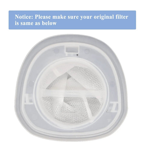 Top view of a vacuum filter from the 6-Pack Replacement Vacuum Filters For Handheld Vacuums In The HNVC Series That Fit Like A Glove