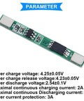 10 Pack 1S 3.7V Lithium Battery BMS Protection Board For 18650 Cells Overcharge Safety Management PCB, 2A current support.