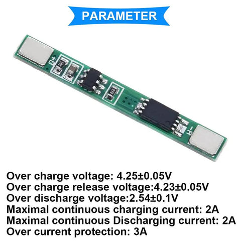 10 Pack 1S 3.7V Lithium Battery BMS Protection Board For 18650 Cells Overcharge Safety Management PCB, 2A current support.