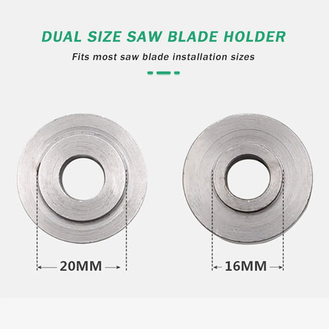 Dual size saw blade holder for Badass Mini Table Saw That Gonna Deliver Smooth Adjustable Cuts Right Up To Ninety Degrees.