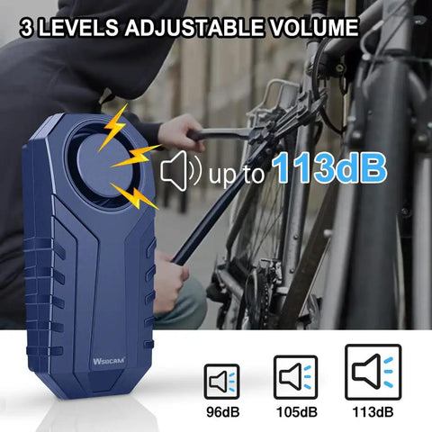 Beefed Up Wireless Bike Alarm With 113dB Siren Anti Theft Motion And Vibration Sensor Waterproof Motorcycle And Bicycle Security Alarm System With Remote Adjustable Volume And Sensitivity