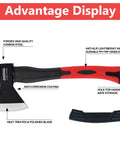 15 Inch Camping Axe With Sheath For Chopping And Splitting Forged 45 Carbon Steel Hatchet With Rust Resistant Finish