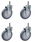 Rock Solid 3 Inch Swivel Caster Wheels With Brake And M12 Threaded Stem Built Like A Tank For 650 Lbs Set Of 4 Industrial Grade Casters