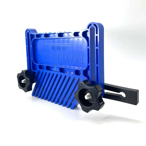 Blue polymer Stackable Featherboard Safety Tool For Table Saws, Router Tables And Band Saws With Miter Slots, Miter Track And T Slots