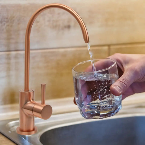Copper Finish Kitchen Water Filter Faucet For Cold Water, Fits Most Reverse Osmosis Units, non air gap, antique copper.