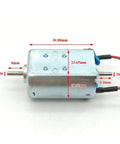 Pro Grade DC Motor With Dual 2mm Shafts And Carbon Brushes Delivering 24000Rpm High Speed Low Noise Operation With Rock Solid Cooling For Any Heavy Duty Weekend Build, showing size dimensions.