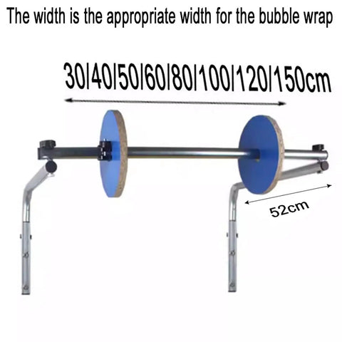 Heavy Duty Wall Mount Bubble Wrap Dispenser For Warehouse Stock Roll Stand showing width measurement of 52cm for cushioning rolls.