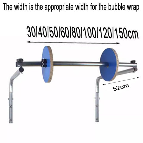 Wall Mounted Bubble Wrap Dispenser Heavy Duty Foam Film Packing Stand Galvanized Steel with adjustable roller width measurement