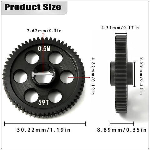 Beefed Up 0.5Mod Steel Spur Gear Main Gear CNC Machined Hardened Upgrade For Arrma Grom Series Granite Typhon Mojave Grom