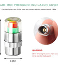 8 Pack Tire Pressure Monitor Valve Stem Caps With 3 Color Eye Alert And Easy Read Sensor Indicator 0.35in x 0.9in