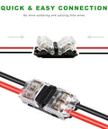 12 Pack Quick Solderless Wire Connectors For Low Voltage Automotive And Led Strip Lighting, connecting wires with no stripping required.