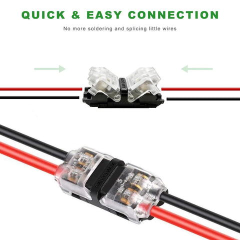 12 Pack Quick Solderless Wire Connectors For Low Voltage Automotive And Led Strip Lighting, connecting wires with no stripping required.