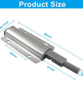 Product dimensions of 2 Pack Push To Open Aluminum Cabinet Latches for Cabinets, Drawers and Wardrobes No Knob Hidden Hardware.