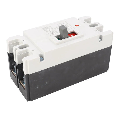 Two Pole DC Miniature Circuit Breaker 1000V 250A Molded Case Switch, 20kA Breaking Capacity, front view, industrial use.