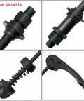 Ride Ready MTB Quick Release Bicycle Hub Set Front And Rear Axles with hollow shafts and quick release lever details