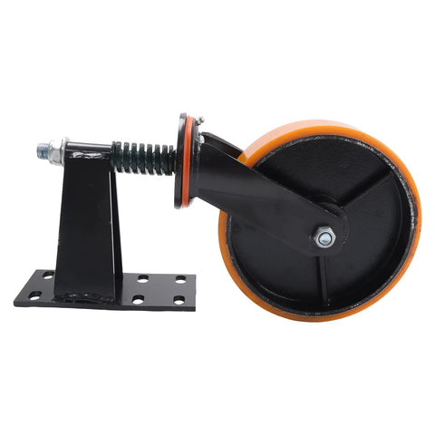 Heavy Duty Gate Caster Wheels 8 Inch Steel Track Rollers Support 800 Lbs Each And Swivel 360 Degrees For Smooth Sliding Gate Operation, side view.