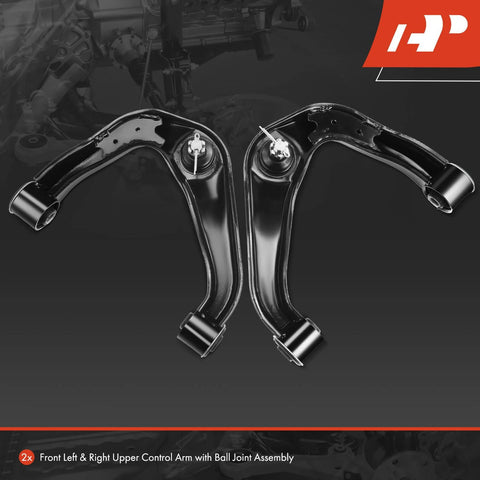 2 Front Upper Control Arm Set With Beefed-Up Ball Joints And Bushings For Nissan Frontier 2006-2019, Pathfinder 2005-2012, Xterra 2005-2015 - Driver And Passenger Side, Premium Rubber Bushings, Easy Install