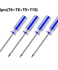 Top Precision Screwdriver Kit With T8 T9 And T10 Torx Bits Perfect For Fixing Xbox 360 Controllers Ps3 Hard Drives And Phones Without Bother Or Damage To Your Gear, 4pcs blue handled set