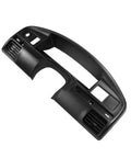 Angled front view of JDMSPEED dash cluster bezel in black plastic for Ford F-Series 1994-1997 diesel engines