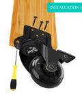 2.5 Inch L-Shaped Plate Swivel Caster With Brake Dual Bearing Silent Industrial Casters Wheels Load Capacity 500 Lbs