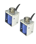 6 To 12V Micro Push Pull Solenoid Electromagnet With 3mm Stroke Open Frame Feed Through Design Quiet Operation Rubber Gasket E Buckle Ring 2 Pack