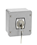 Outdoor NEMA 4 Tamperproof Open Close Key Switch Surface Mount With Center Return Aluminum Housing For Rugged Weatherproof Access Control And Secure Two Position Open Close Operation