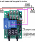 A30-U1 DC 0 To 99.9V Voltage Guard Controller Board with Delay Relay, screen readout, wiring diagram visible