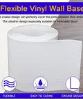 Dope White Vinyl Baseboard Molding With Crease Design, Flexible 5 Inch Wide Base Trim, 39.36 Feet Roll, Durable PVC Wall Base