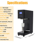 Hella Durable Commercial Soda Can Sealer With Automatic Operation And Smart LED Display, 370W motor on tabletop.
