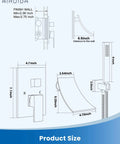 Technical diagram of Wall Mount Tub Faucet With Waterfall Spout And Handheld Shower, Single Handle Tub Filler dimensions.