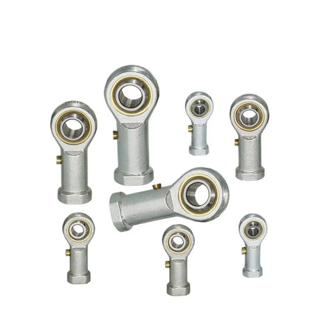 Ten Piece Set Of Three Quarter Inch Alloy Steel Ball Joint Rod End Bearings With Precision Left Hand Thread And Female Ends visible.