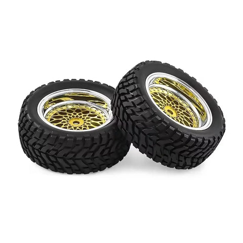 On Road Drift Tire And Wheel Upgrade Set With 12mm Hex Rims For 1/10 RC Cars featuring slick rubber drifting tires
