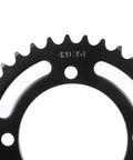 Close-up of 35T rear sprocket from 420 Chain Sprocket Kit With 120 Link Chain And Breaker For Dirt Bikes ATVs Go Karts