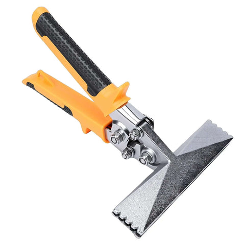 Six Inch Sheet Metal Bender Pliers With Straight Jaw for HVAC ductwork, ergonomic non-slip handle visible in front view