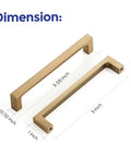 Solid 10 Pack 5 Inch Square Cabinet Handles In Champagne Bronze Finish Durable Drawer Pulls Dimensions