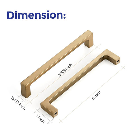 Solid 10 Pack 5 Inch Square Cabinet Handles In Champagne Bronze Finish Durable Drawer Pulls Dimensions