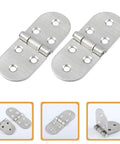 Stainless Steel Table Top Folding Hinges 2 Pack Heavy Duty Cabinet Hinge Set For Dining Tables And Furniture Hardware displayed flat and upright.