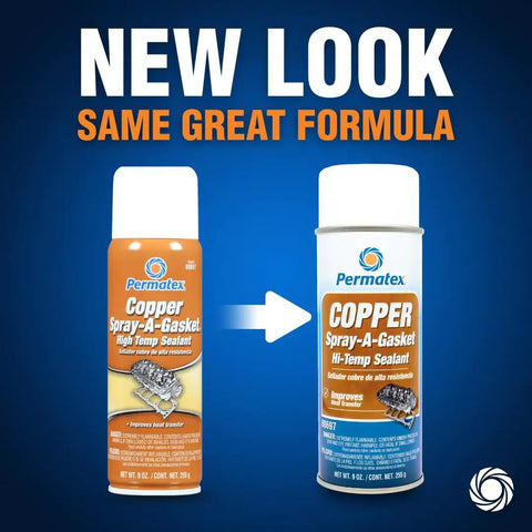 Copper Spray A Gasket Hi Temp Adhesive Sealant Spray For Gaskets And Heat Transfer, Fast Drying Metallic Copper That Fills Surface Flaws, That Gets The Job Done On Surfaces, Resists Gasoline And Auto Fluids, 9 Oz Aerosol Can new look packaging