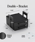 Under Desk Sliding Drawers With Smooth Rollout Action And Lockable Hardware Matte Black Steel Storage Organizer dimensions 13.39x12.6x6.5 inches.