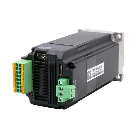 Integrated DC Servo Motor With Encoder For 3D Printers, Bottom Wiring Design, 3000 RPM, black with green connectors