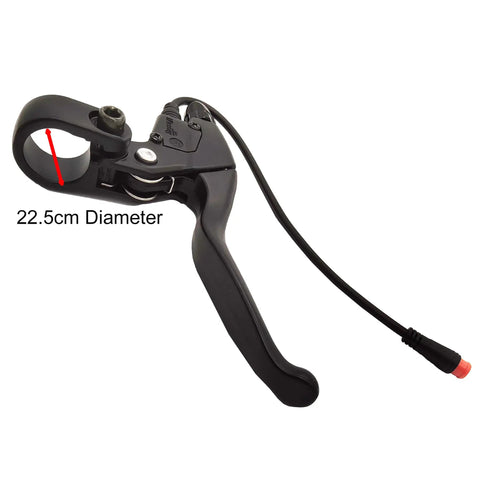 Waterproof Electronic Brake Lever And Grips For Electric Bikes And E Scooters, 22.5mm diameter, shown with 2-pin connector