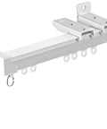 Heavy Duty Retractable Curtain Track System For Ceiling Or Wall Mount Aluminum With Silent Rollers Adjustable 3.3ft to 5.9ft, wall bracket detail
