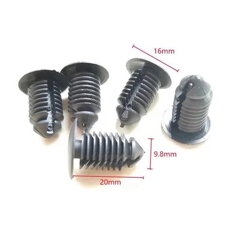 Rock Solid Heavy Duty Car Clips Nylon Auto Fastener Bumper Retainer Plastic Rivet Kit 20mm black clips with 16mm size